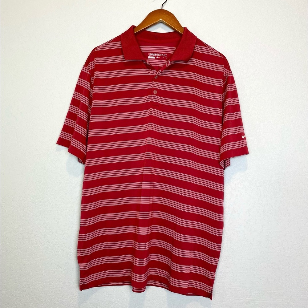 Nike Golf Mens Striped DriFit Polo Shirt Sz Xl